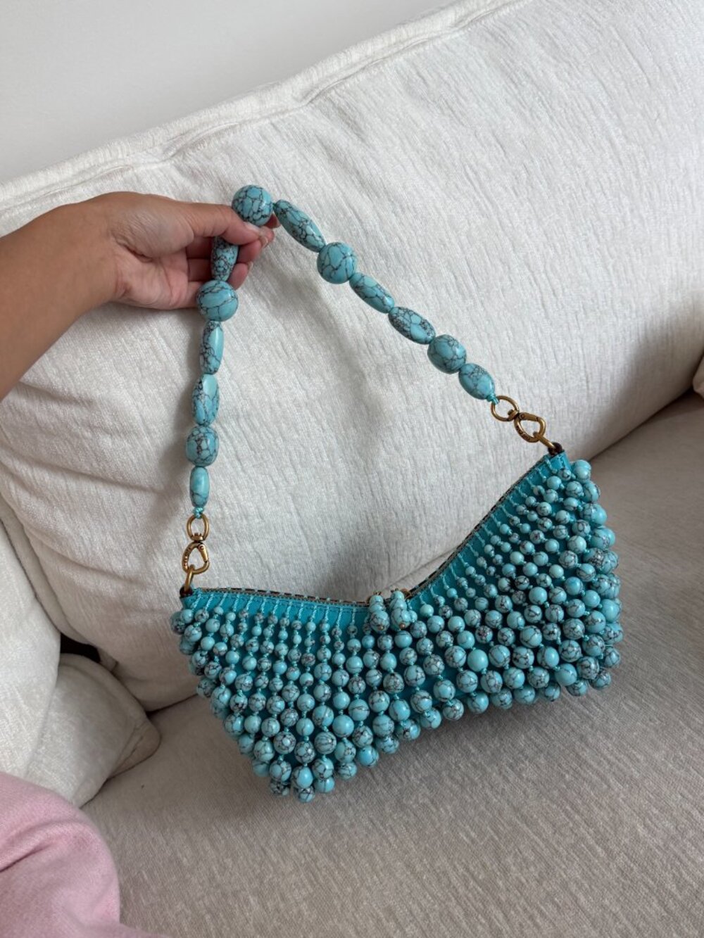 Brand New Cult Gaia Mercier Shoulder Bag Ibiza Turquoise Beaded Clutch NWT - Picture 5 of 6